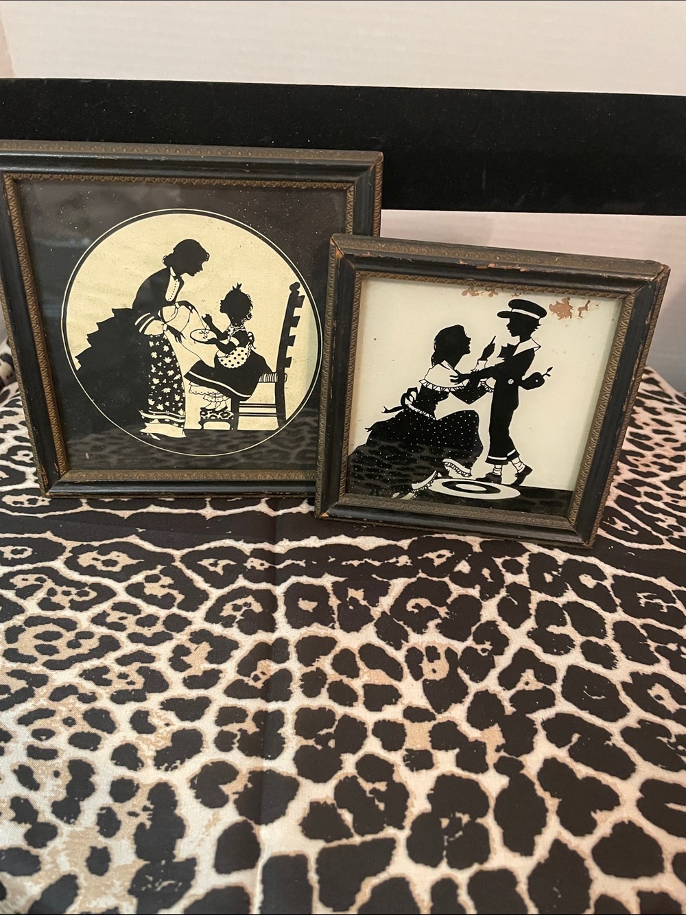 Set of 2 Black & Cream Silhouette Framed Wall Art